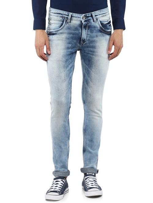 blue cotton washed jeans - 15000597 - Standard Image - 1