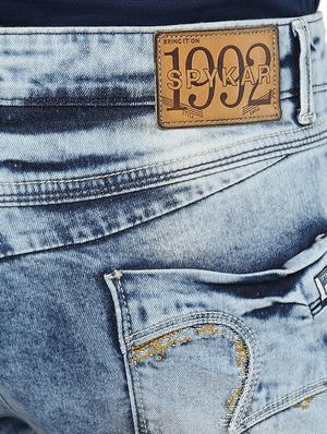 blue cotton washed jeans - 15000597 - Standard Image - 4
