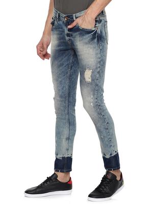 blue heavy washed ripped denim jeans - 15000627 - Standard Image - 2
