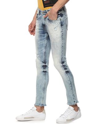 blue heavy washed ripped denim jeans - 15000628 - Standard Image - 2