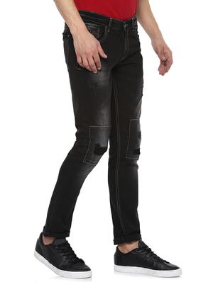 black light washed patched denim jeans - 15000632 - Standard Image - 2