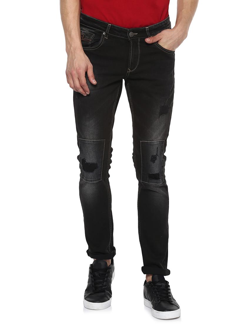 black light washed patched denim jeans - 15000632 - Zoom Image - 1