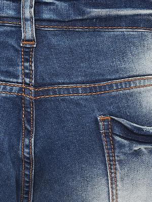 blue heavy washed patched denim jeans - 15000637 - Standard Image - 4