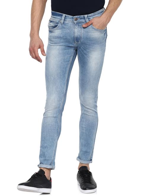 blue light washed denim jeans - 15000704 - Standard Image - 1