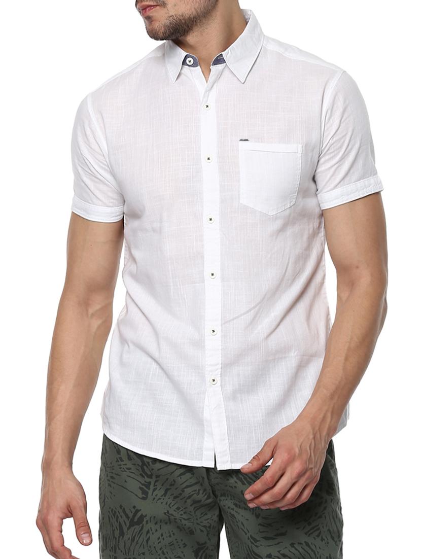white cotton casual shirt - 15000725 - Zoom Image - 1