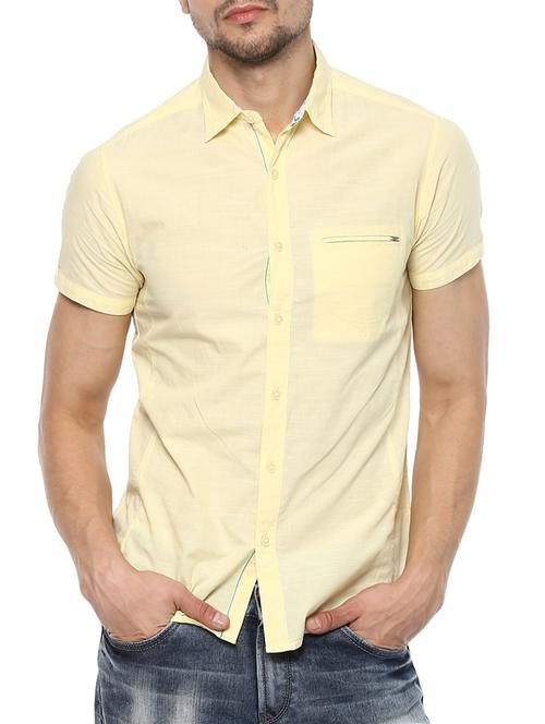 yellow cotton casual shirt - 15000727 - Standard Image - 1
