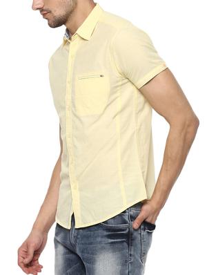 yellow cotton casual shirt - 15000727 - Standard Image - 2