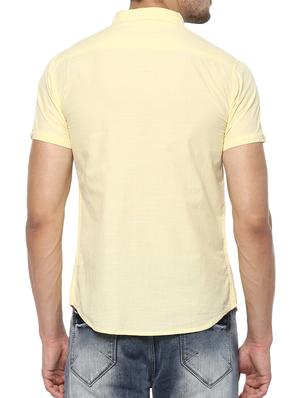 yellow cotton casual shirt - 15000727 - Standard Image - 3