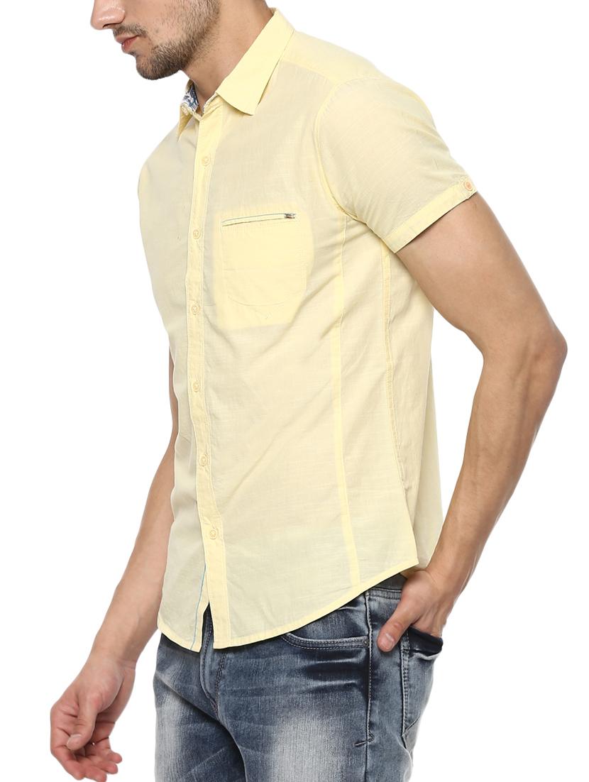 yellow cotton casual shirt - 15000727 - Zoom Image - 2