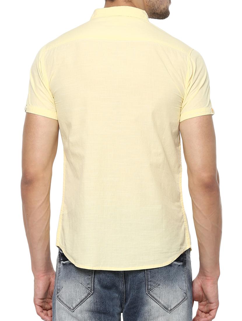 yellow cotton casual shirt - 15000727 - Zoom Image - 3