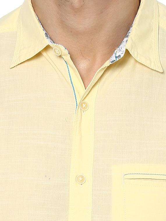 yellow cotton casual shirt - 15000727 - Zoom Image - 4