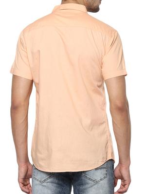 peach cotton casual shirt - 15000728 - Standard Image - 3