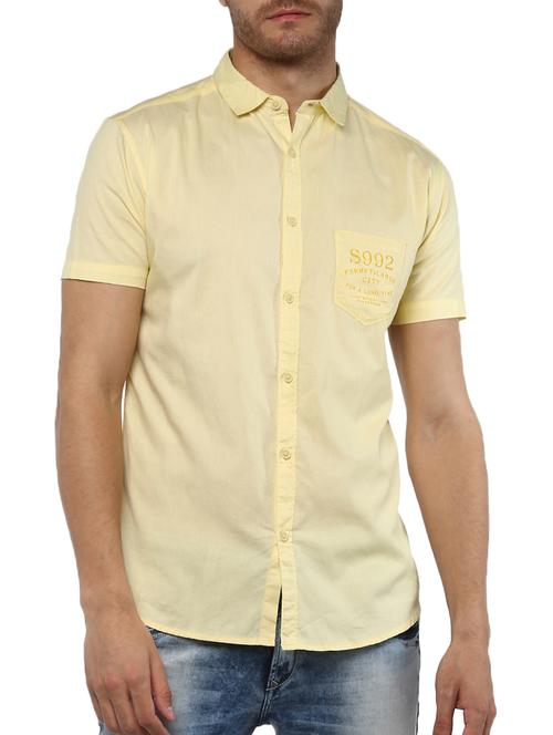 yellow cotton casual shirt - 15000729 - Standard Image - 1