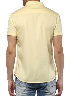 yellow cotton casual shirt - 15000729 - Standard Image - 3