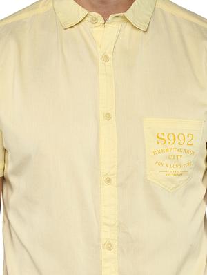 yellow cotton casual shirt - 15000729 - Standard Image - 4