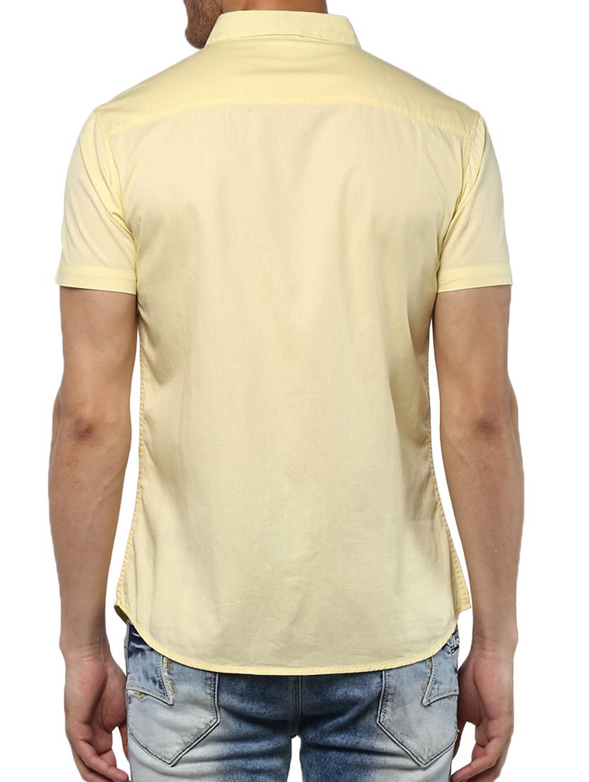 yellow cotton casual shirt - 15000729 - Zoom Image - 3