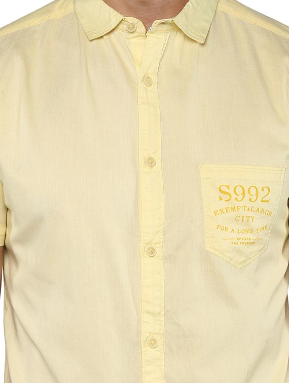yellow cotton casual shirt - 15000729 - Zoom Image - 4