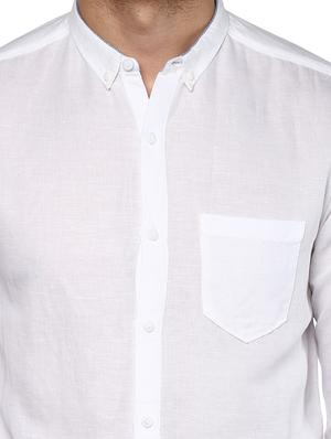 white cotton casual shirt - 15000747 - Standard Image - 4