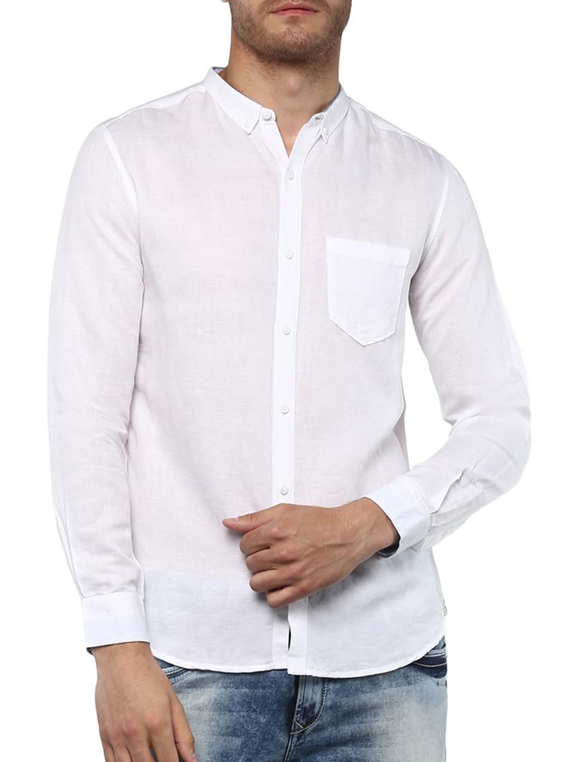 white cotton casual shirt - 15000747 - Zoom Image - 1