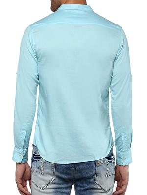 blue cotton casual shirt - 15000748 - Standard Image - 3