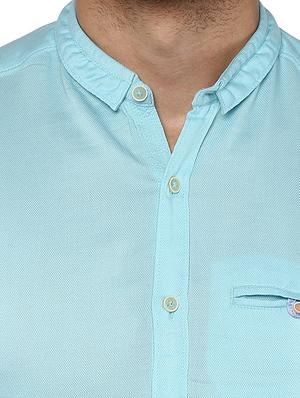 blue cotton casual shirt - 15000748 - Standard Image - 4