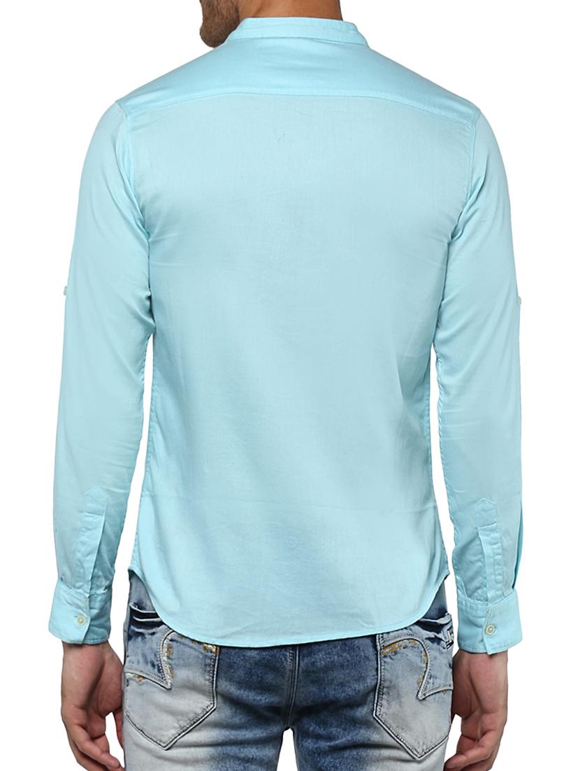 blue cotton casual shirt - 15000748 - Zoom Image - 3