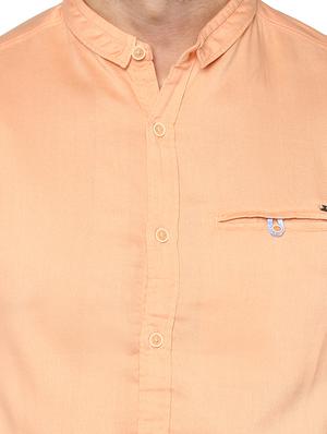 peach cotton casual shirt - 15000749 - Standard Image - 4