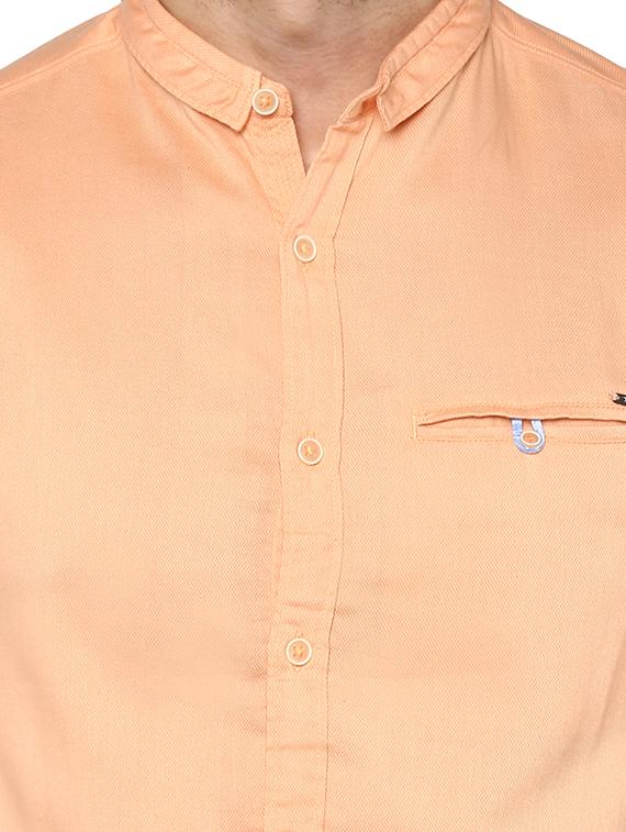peach cotton casual shirt - 15000749 - Zoom Image - 4