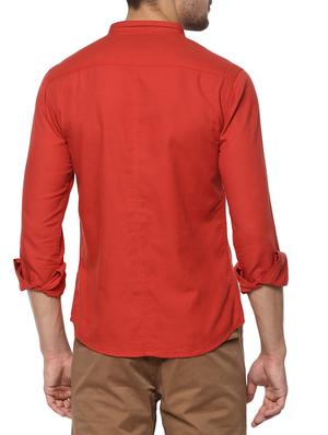 red cotton casual shirt - 15000754 - Standard Image - 3