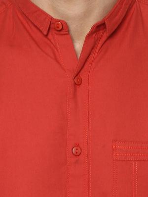 red cotton casual shirt - 15000754 - Standard Image - 4