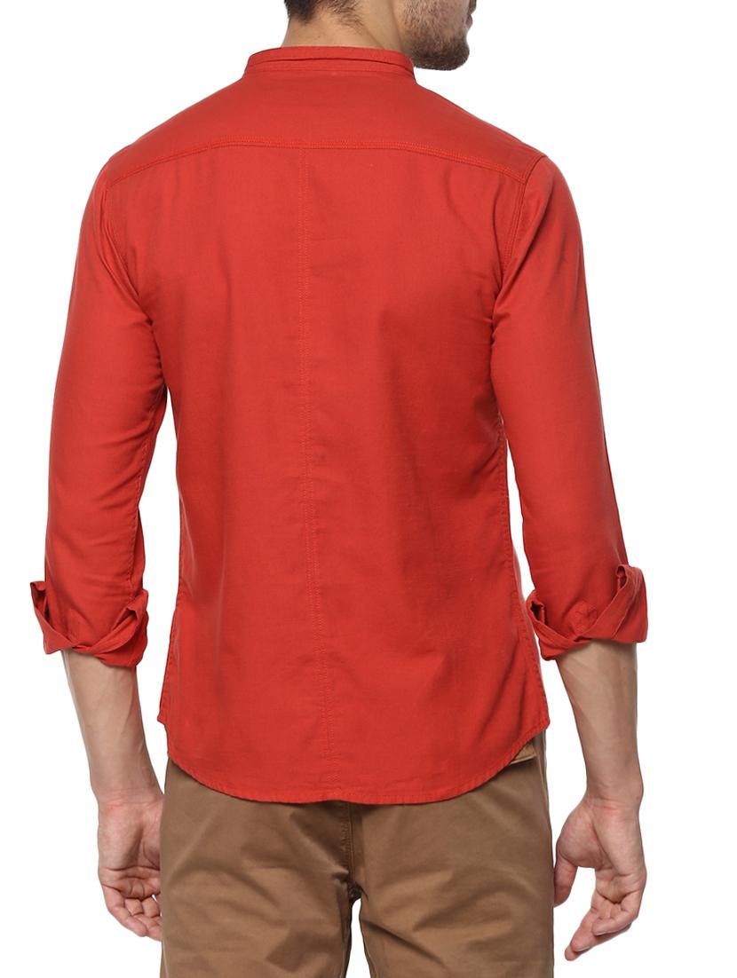 red cotton casual shirt - 15000754 - Zoom Image - 3