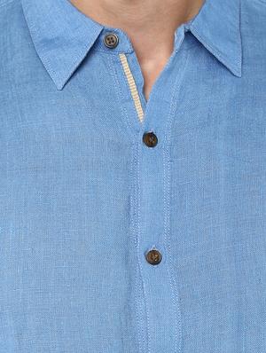 blue cotton casual shirt - 15000759 - Standard Image - 4