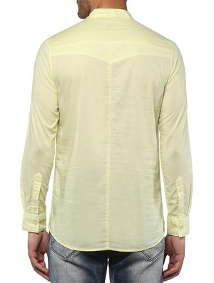 yellow cotton short kurta - 15000764 - Standard Image - 3