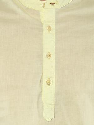 yellow cotton short kurta - 15000764 - Standard Image - 4