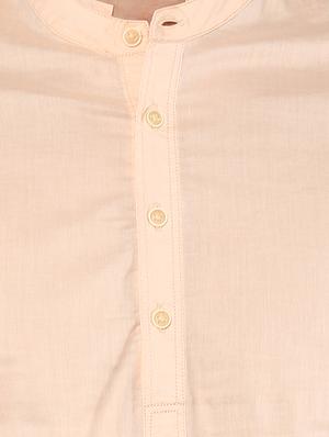 peach cotton short kurta - 15000765 - Standard Image - 4