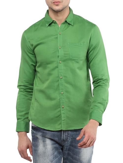 green cotton casual shirt - 15000766 - Standard Image - 1