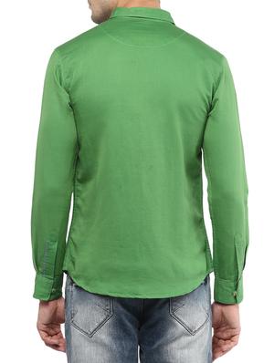 green cotton casual shirt - 15000766 - Standard Image - 3