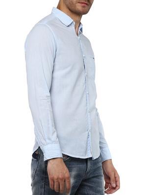 light blue cotton casual shirt - 15000769 - Standard Image - 2