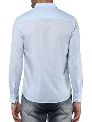 light blue cotton casual shirt - 15000769 - Standard Image - 3