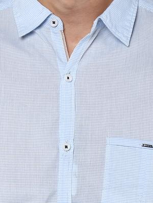 light blue cotton casual shirt - 15000769 - Standard Image - 4