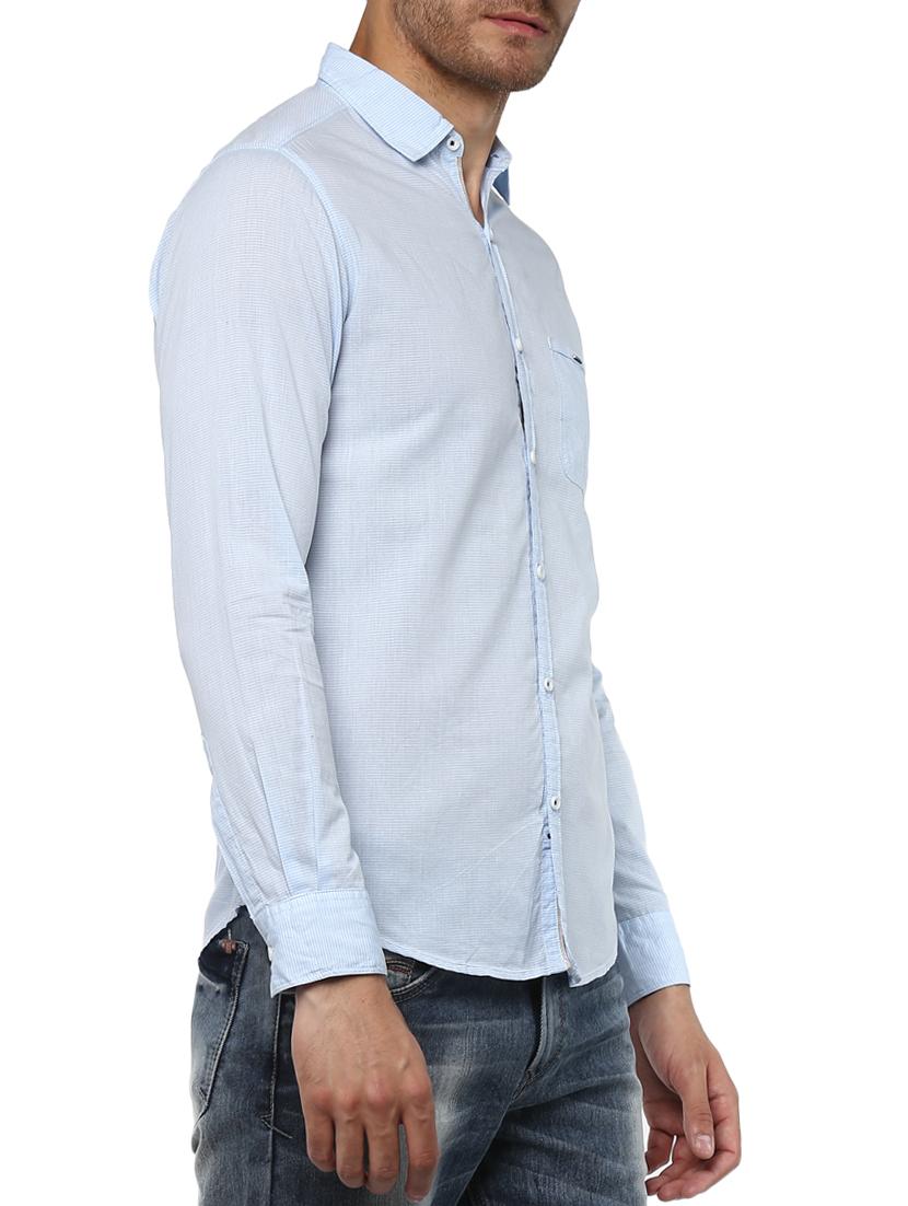 light blue cotton casual shirt - 15000769 - Zoom Image - 2