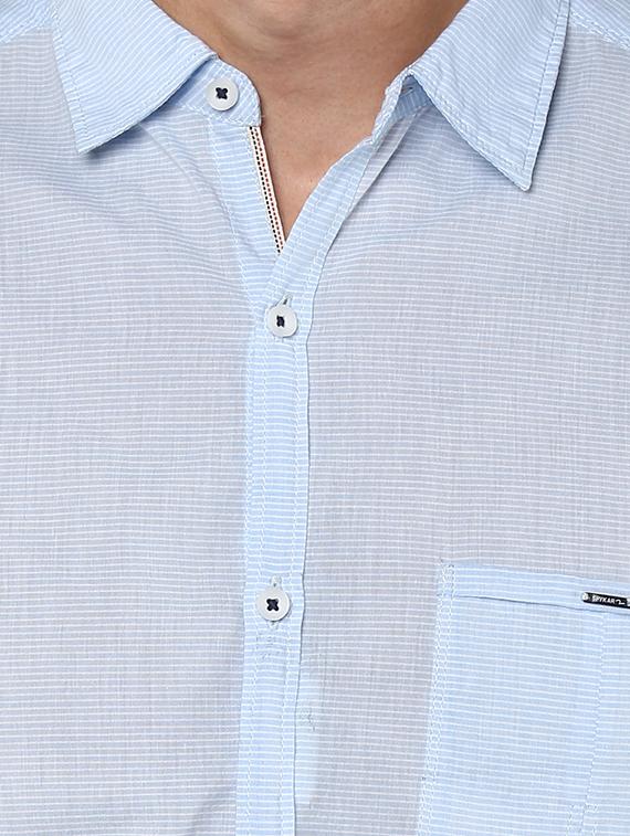 light blue cotton casual shirt - 15000769 - Zoom Image - 4