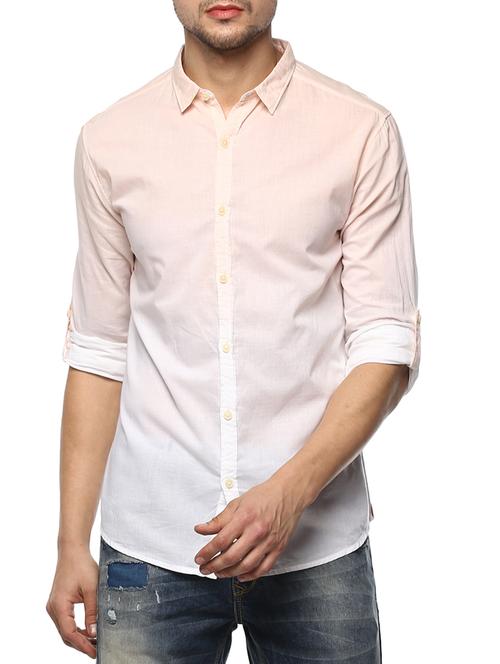 peach cotton casual shirt - 15000770 - Standard Image - 1
