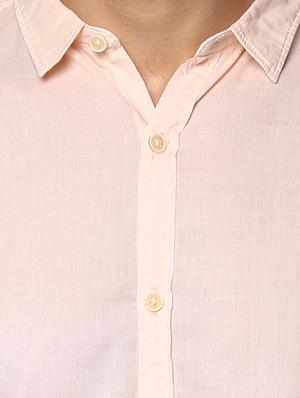 peach cotton casual shirt - 15000770 - Standard Image - 4