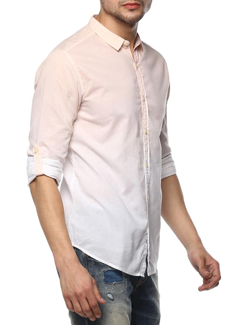 peach cotton casual shirt - 15000770 - Zoom Image - 2