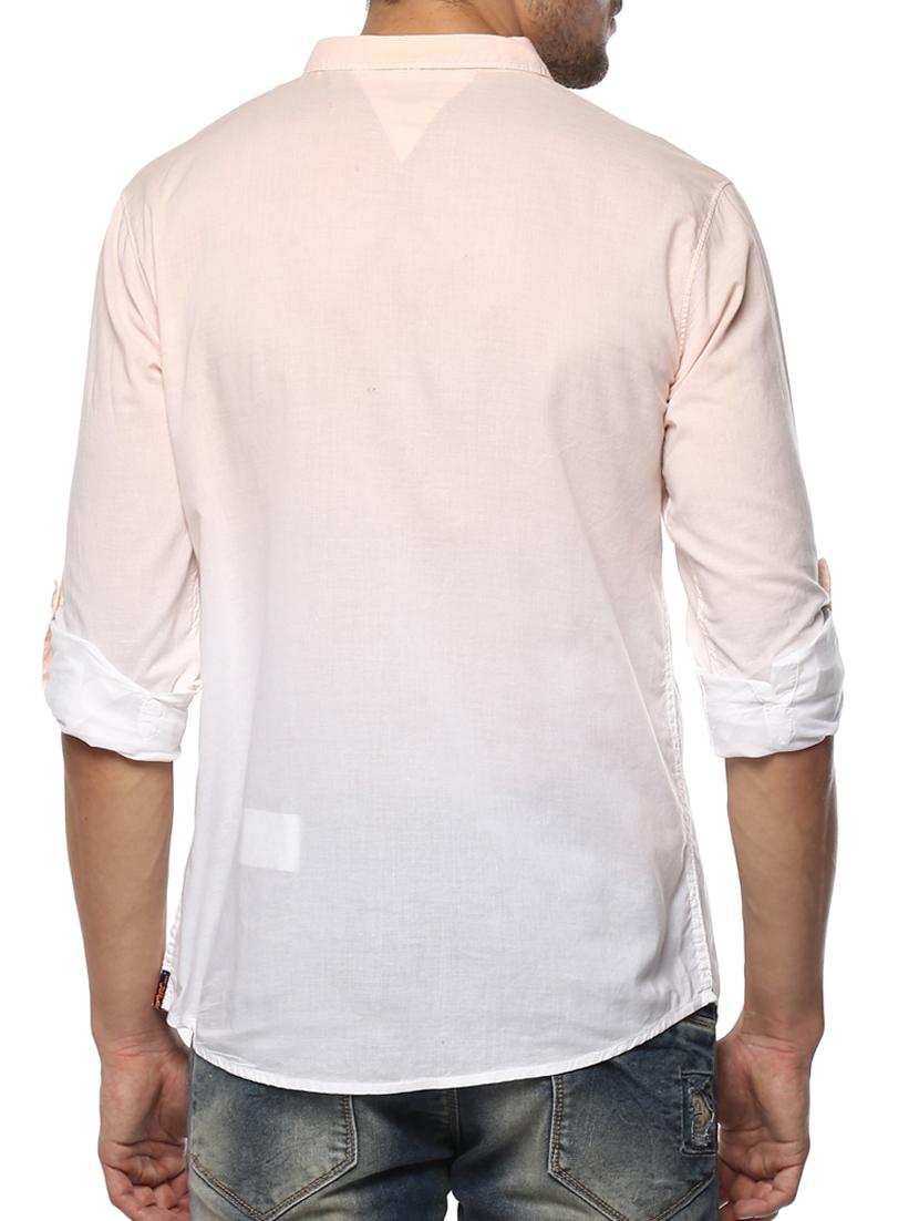 peach cotton casual shirt - 15000770 - Zoom Image - 3