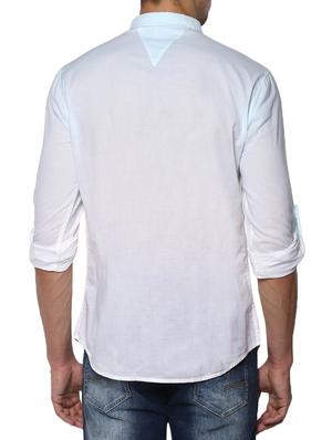 light blue cotton casual shirt - 15000771 - Standard Image - 3