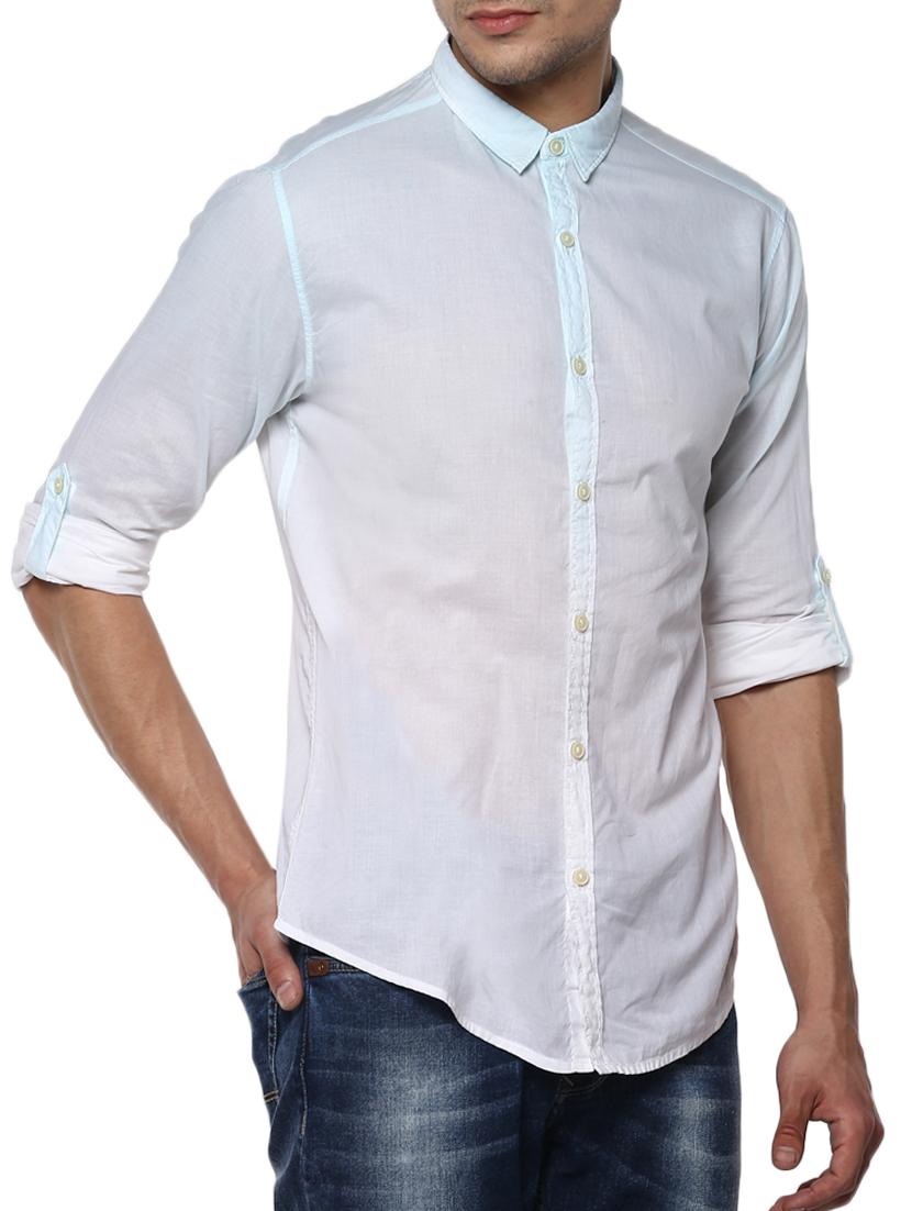 light blue cotton casual shirt - 15000771 - Zoom Image - 2