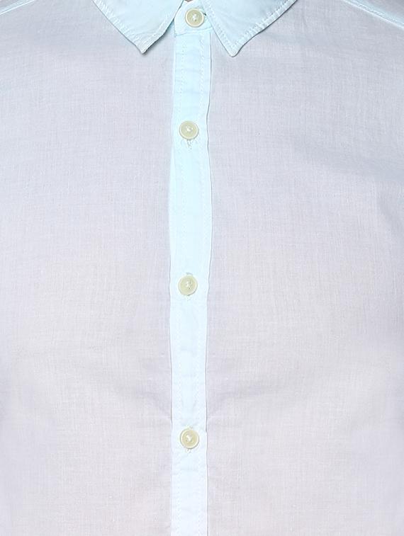 light blue cotton casual shirt - 15000771 - Zoom Image - 4