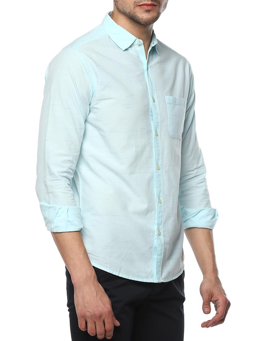 light blue cotton casual shirt - 15000773 - Zoom Image - 1